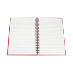 Carnet cartonné en carton recyclé A5 pages lignées GreenGo couleur rouge quatrième vue