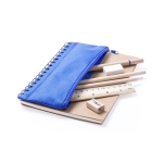 Carnet avec étui et accessoires d'écriture A5 pages lisses Colorcase couleur bleu deuxième vue