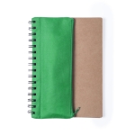 Carnet avec étui et accessoires d'écriture A5 pages lisses Colorcase couleur vert première vue