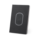 Carnets publicitaires avec chargeur A5  pages lignées Battery Charger couleur noir première vue