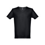 T-shirt unisexe personnalisé pas cher en coton 150 g/m² THC Athens couleur noir première vue
