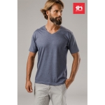 T-shirt unisexe personnalisé pas cher en coton 150 g/m² THC Athens couleur bleu chiné vue image ambiance