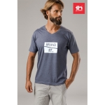 T-shirt unisexe personnalisé pas cher en coton 150 g/m² THC Athens couleur bleu chiné vue image ambiance