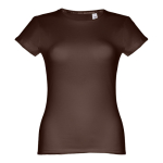 T-shirts personnalisé éco pour femmes en coton 150 g/m² THC Sofia couleur marron