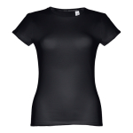 T-shirts personnalisé éco pour femmes en coton 150 g/m² THC Sofia couleur noir