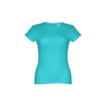 T-shirts personnalisé éco pour femmes en coton 150 g/m² THC Sofia couleur turquoise première vue