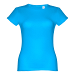 T-shirts personnalisé éco pour femmes en coton 150 g/m² THC Sofia couleur cyan
