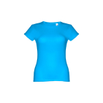 T-shirts personnalisé éco pour femmes en coton 150 g/m² THC Sofia couleur cyan première vue