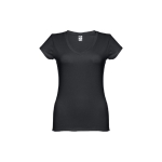 T-shirt col V avec logo pour femmes en coton 150 g/m² THC Athens couleur noir première vue