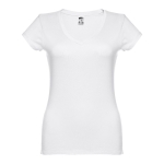 T-shirt col V avec logo pour femmes en coton 150 g/m² THC Athens couleur blanc