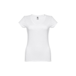 T-shirt col V avec logo pour femmes en coton 150 g/m² THC Athens couleur blanc première vue