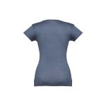 T-shirt col V avec logo pour femmes en coton 150 g/m² THC Athens couleur bleu chiné deuxième vue