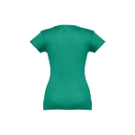T-shirt col V avec logo pour femmes en coton 150 g/m² THC Athens couleur vert chiné deuxième vue