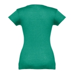 T-shirt col V avec logo pour femmes en coton 150 g/m² THC Athens couleur vert chiné
