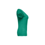 T-shirt col V avec logo pour femmes en coton 150 g/m² THC Athens couleur vert chiné troisième vue