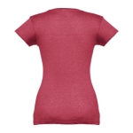 T-shirt col V avec logo pour femmes en coton 150 g/m² THC Athens couleur rouge chiné