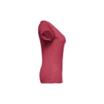 T-shirt col V avec logo pour femmes en coton 150 g/m² THC Athens couleur rouge chiné troisième vue