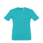 T-shirt personnalisé pour enfants pas cher en coton 150 g/m² THC Quito couleur turquoise