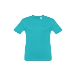 T-shirt personnalisé pour enfants pas cher en coton 150 g/m² THC Quito couleur turquoise première vue