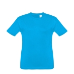 T-shirt personnalisé pour enfants pas cher en coton 150 g/m² THC Quito couleur cyan