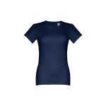T-shirt cintré sérigraphié pour femmes en coton 190 g/m² THC Ankara couleur bleu première vue