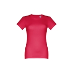 T-shirt cintré sérigraphié pour femmes en coton 190 g/m² THC Ankara couleur rouge première vue