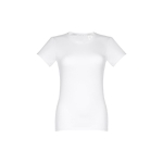 T-shirt cintré sérigraphié pour femmes en coton 190 g/m² THC Ankara couleur blanc première vue
