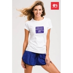 T-shirt cintré sérigraphié pour femmes en coton 190 g/m² THC Ankara couleur blanc vue image ambiance