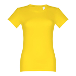 T-shirt cintré sérigraphié pour femmes en coton 190 g/m² THC Ankara couleur jaune première vue