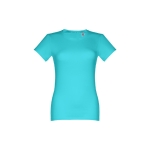 T-shirt cintré sérigraphié pour femmes en coton 190 g/m² THC Ankara couleur turquoise première vue