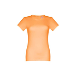 T-shirt cintré sérigraphié pour femmes en coton 190 g/m² THC Ankara couleur corail première vue