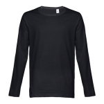 T-shirts unisexes à manches longues en coton 150 g/m² THC Bucharest couleur noir