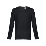 T-shirts unisexes à manches longues en coton 150 g/m² THC Bucharest couleur noir première vue