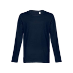 T-shirts unisexes à manches longues en coton 150 g/m² THC Bucharest couleur bleu première vue