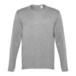 T-shirts unisexes à manches longues en coton 150 g/m² THC Bucharest couleur gris chiné première vue