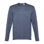 T-shirts unisexes à manches longues en coton 150 g/m² THC Bucharest couleur bleu chiné