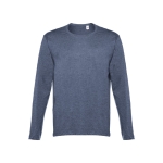 T-shirts unisexes à manches longues en coton 150 g/m² THC Bucharest couleur bleu chiné première vue