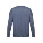 T-shirts unisexes à manches longues en coton 150 g/m² THC Bucharest couleur bleu chiné deuxième vue