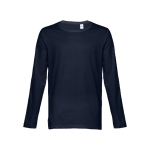 T-shirts unisexes à manches longues en coton 150 g/m² THC Bucharest couleur bleu marine première vue