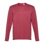 T-shirts unisexes à manches longues en coton 150 g/m² THC Bucharest couleur rouge chiné