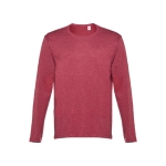 T-shirts unisexes à manches longues en coton 150 g/m² THC Bucharest couleur rouge chiné première vue
