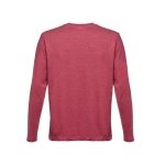 T-shirts unisexes à manches longues en coton 150 g/m² THC Bucharest couleur rouge chiné deuxième vue