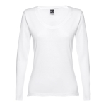 T-shirts publicitaires pour femmes en coton 150 g/m² THC Bucharest couleur blanc