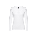 T-shirts publicitaires pour femmes en coton 150 g/m² THC Bucharest couleur blanc première vue
