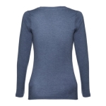 T-shirts publicitaires pour femmes en coton 150 g/m² THC Bucharest couleur bleu chiné