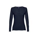 T-shirts publicitaires pour femmes en coton 150 g/m² THC Bucharest couleur bleu marine première vue