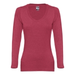 T-shirts publicitaires pour femmes en coton 150 g/m² THC Bucharest couleur rouge chiné