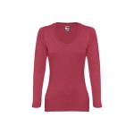 T-shirts publicitaires pour femmes en coton 150 g/m² THC Bucharest couleur rouge chiné première vue