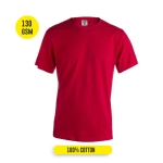 T-shirts publicitaires à manches courtes en coton 130 g/m² Keya couleur rouge cinquième vue