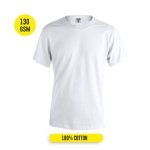T-shirts publicitaires à manches courtes en coton 130 g/m² Keya couleur blanc cinquième vue